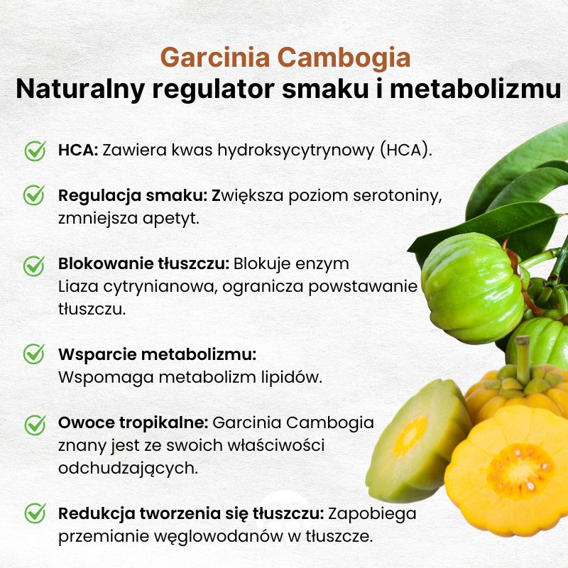 (Polština) Garcinia Cambogia  Přírodní regulátor chuti a metabolismu